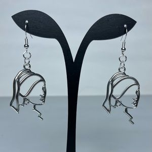 Handmade Classic Art Silhouette Silver Dangle Earrings